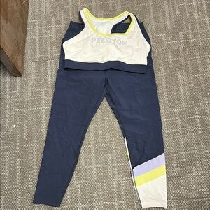 Peloton Blue and White Workout Set